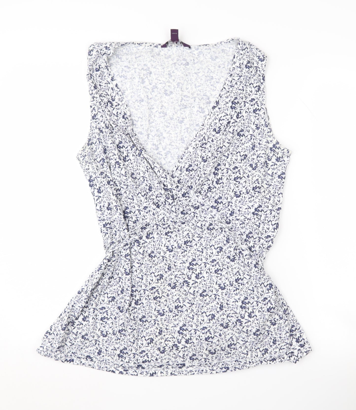 Long Tall Sally Women's Blue Floral Wrap Blouse M