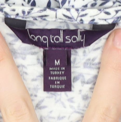 Long Tall Sally Women's Blue Floral Wrap Blouse M