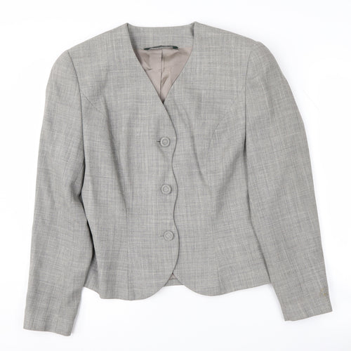 Laura Ashley Women's Grey Wool Blazer, UK Size 12