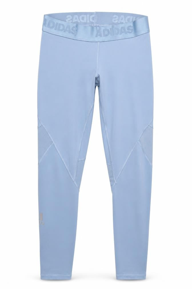 Front view of Adidas Women's Blue Compression Leggings S for Gym