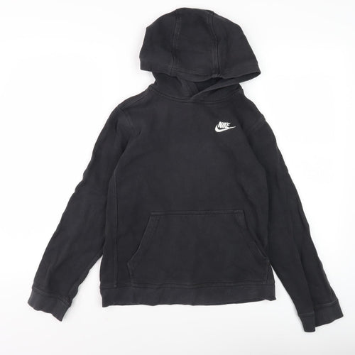 Nike Boys Black Hoodie Large Pullover Fleece Casual