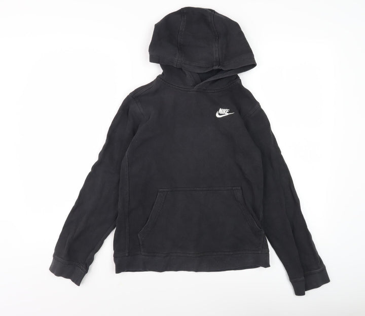Nike Boys Black Hoodie Large Pullover Fleece Casual