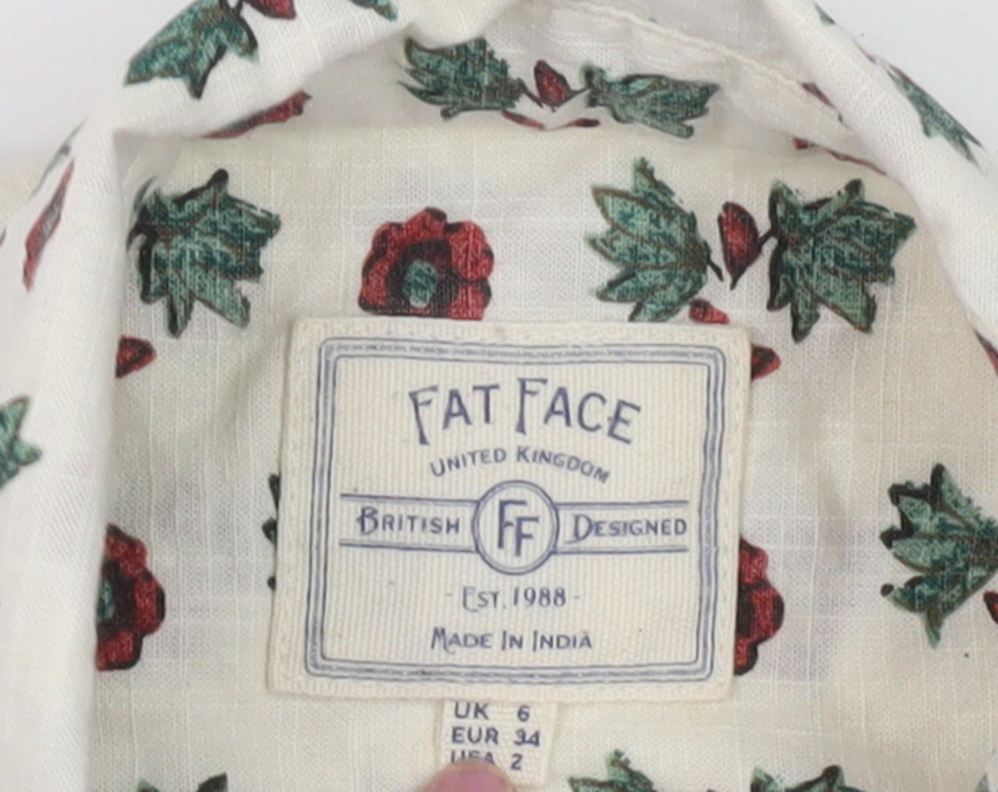 Fat Face Women's Floral Blouse Multicoloured Size 6