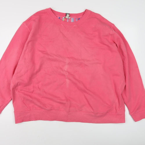 Joules Women's Pink Medium Cotton Pullover Sweatshirt