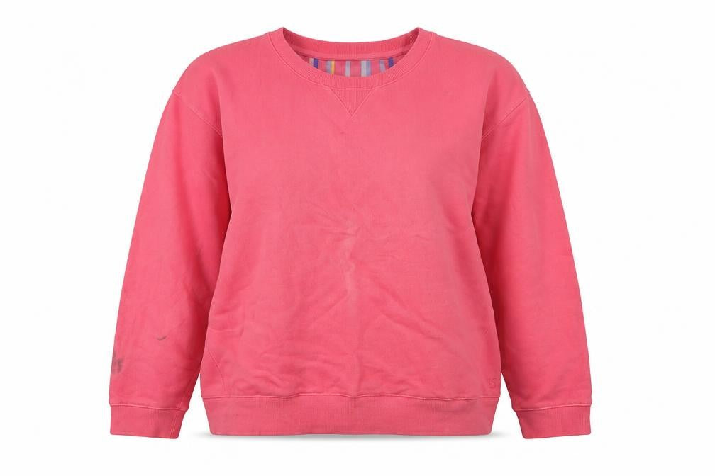 Front view of Joules Women's Pink Medium Cotton Pullover Sweatshirt