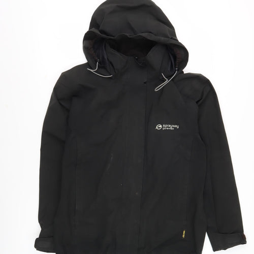 Sprayway Women's Black Waterproof Hooded Rain Jacket Size 12