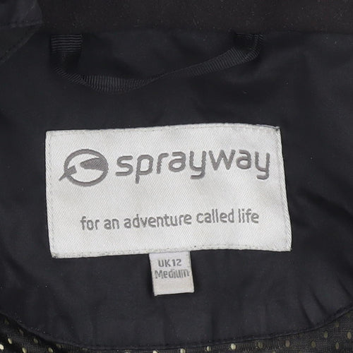 Sprayway Women's Black Waterproof Hooded Rain Jacket Size 12