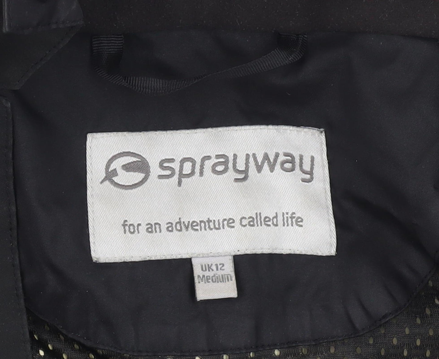 Sprayway Women's Black Waterproof Hooded Rain Jacket Size 12