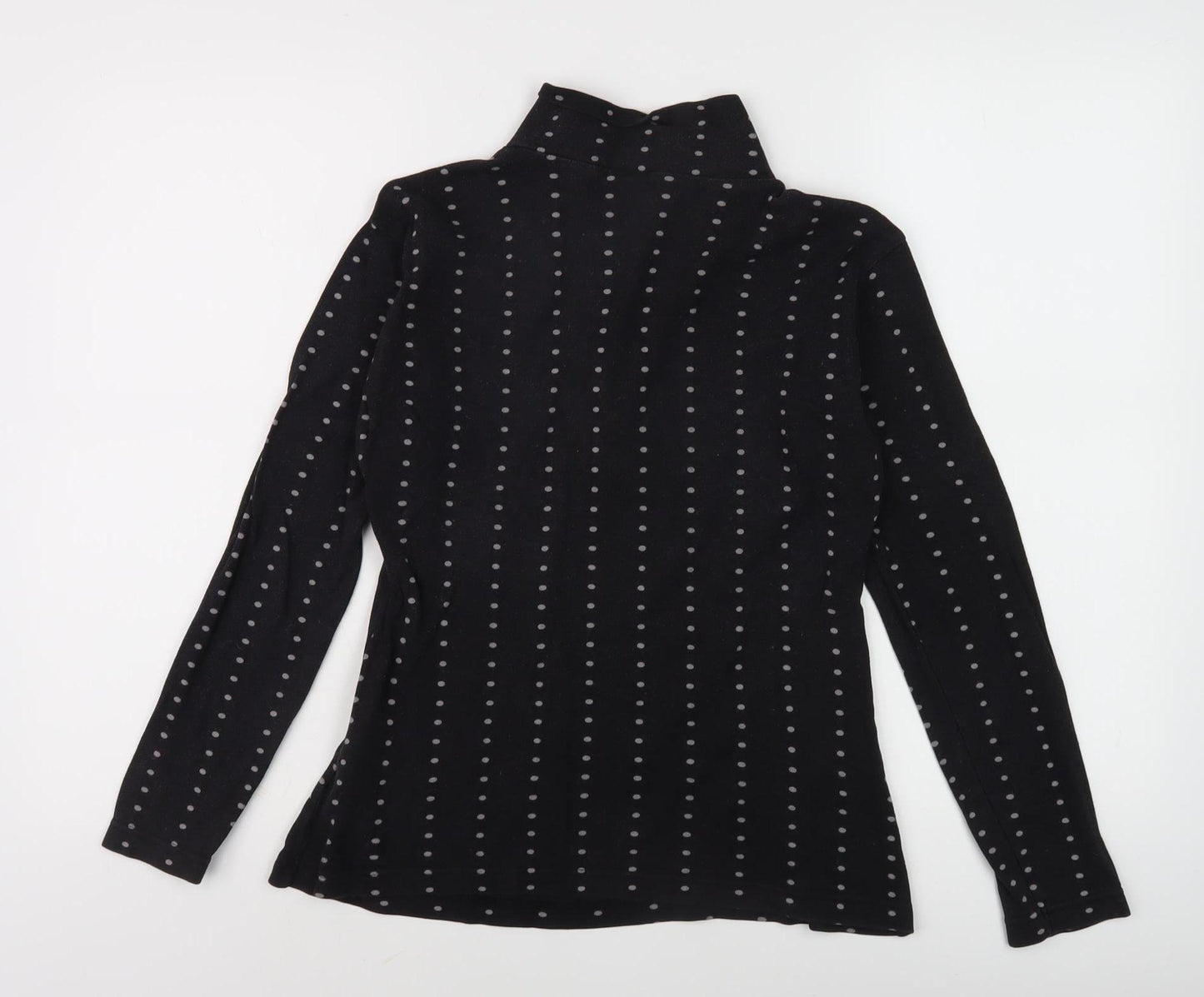 Trespass Women's Black Henley Sweatshirt, S, Polka Dot