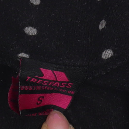 Trespass Women's Black Henley Sweatshirt, S, Polka Dot