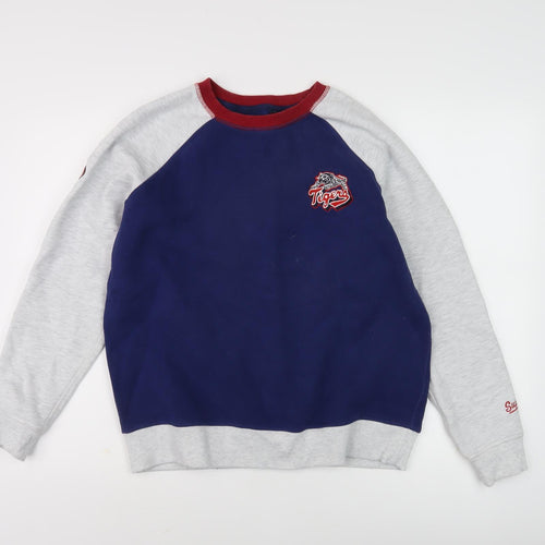 Superdry Unisex Blue/Grey Logo Sweatshirt Size UK 6