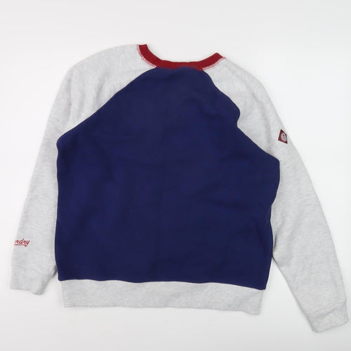 Superdry Unisex Blue/Grey Logo Sweatshirt Size UK 6