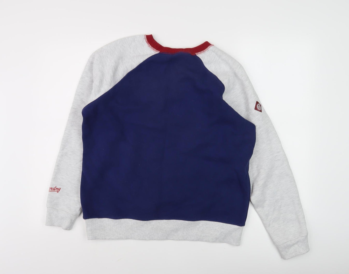 Superdry Unisex Blue/Grey Logo Sweatshirt Size UK 6