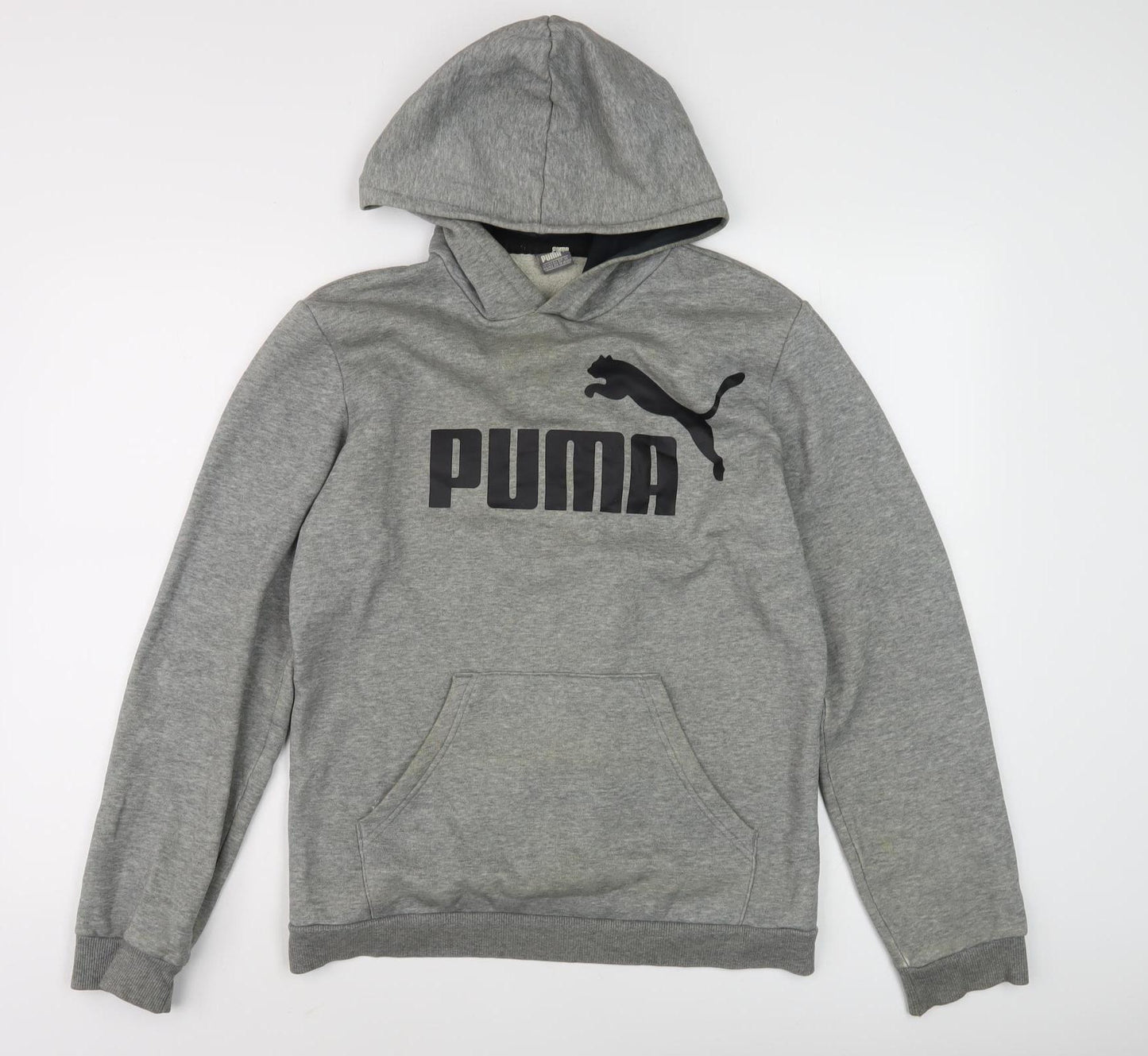 Puma Boys Grey Logo Pullover Hoodie Size 16