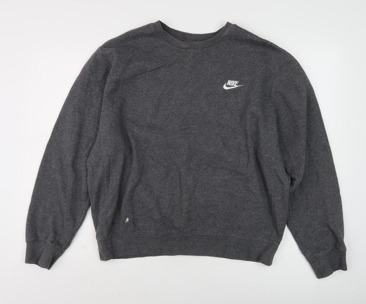 Nike Men's Grey Pullover Sweatshirt M - Logo Accent