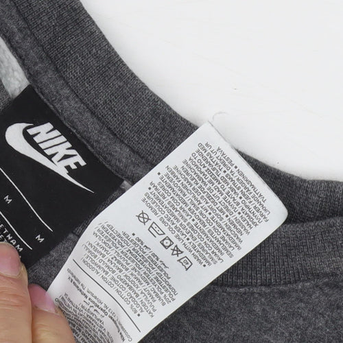 Nike Men's Grey Pullover Sweatshirt M - Logo Accent