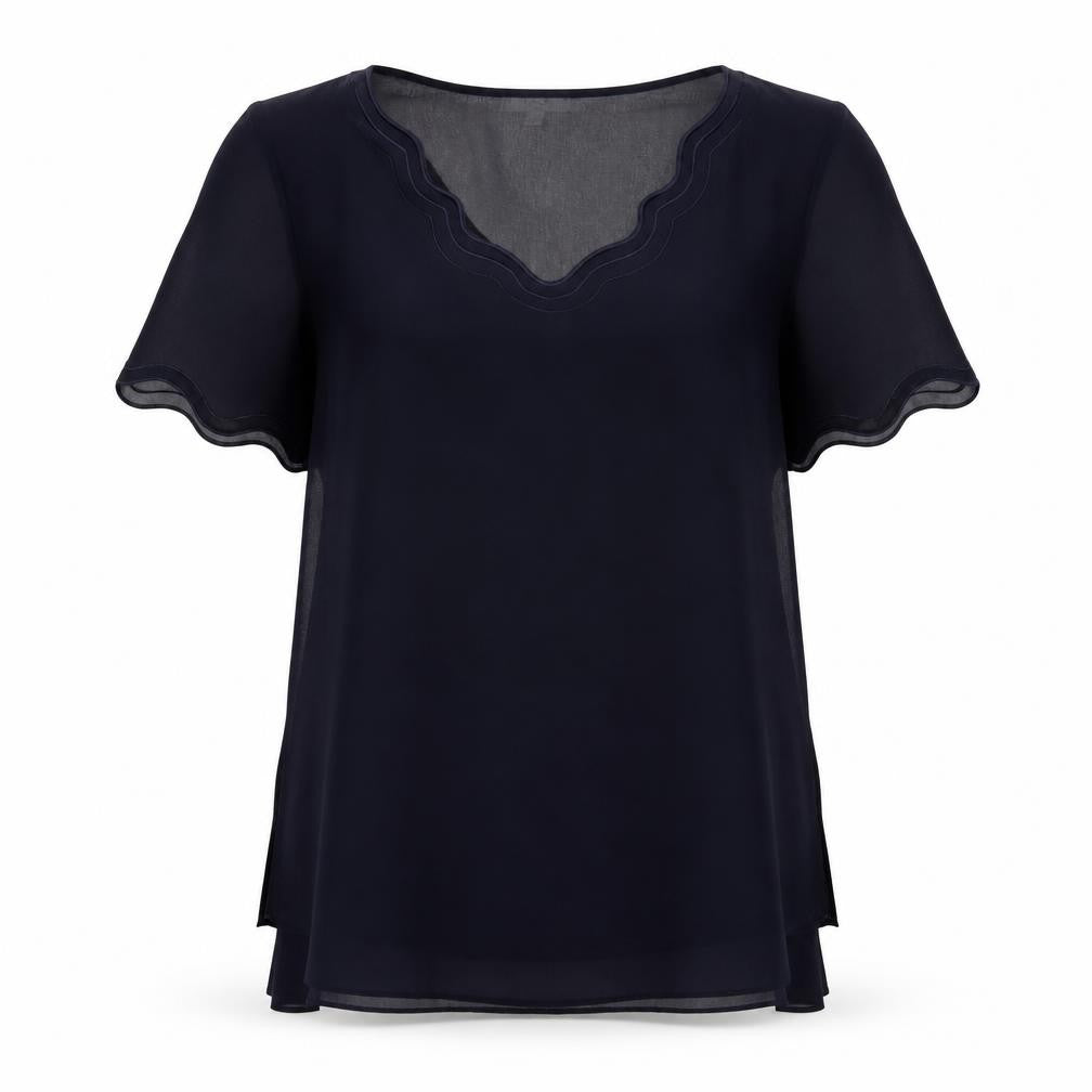 Front view of Reiss Women's Black Blouse -, size 6