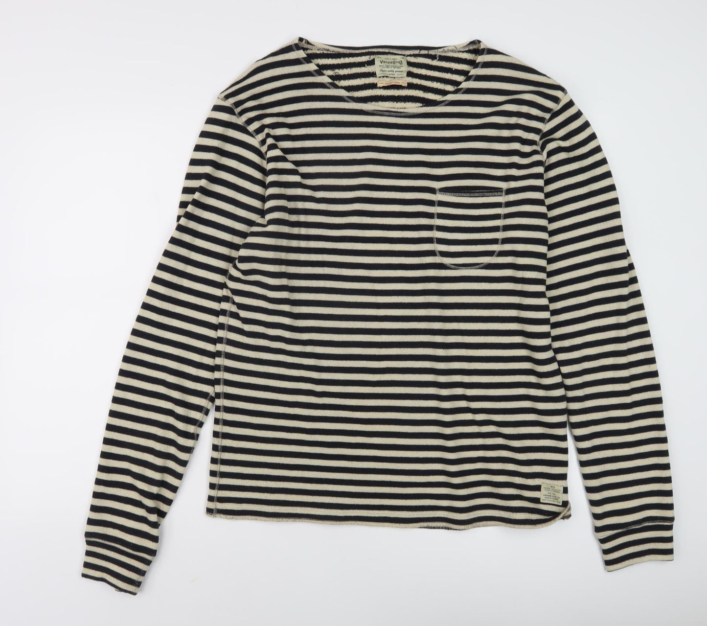 Jack & Jones Vintage Striped Men's L T-Shirt Black