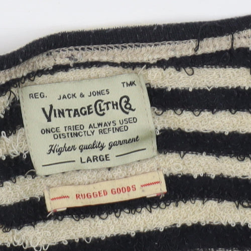 Jack & Jones Vintage Striped Men's L T-Shirt Black