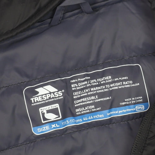 Trespass Men's Black XL Puffer Jacket Hooded Insulated