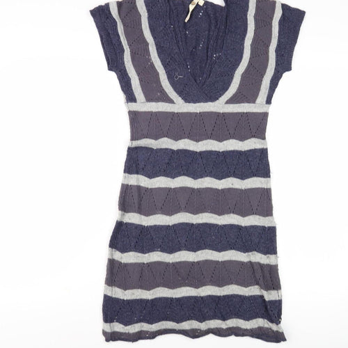 Grey Chevron Knit Sleeveless Women's Dress Size 6