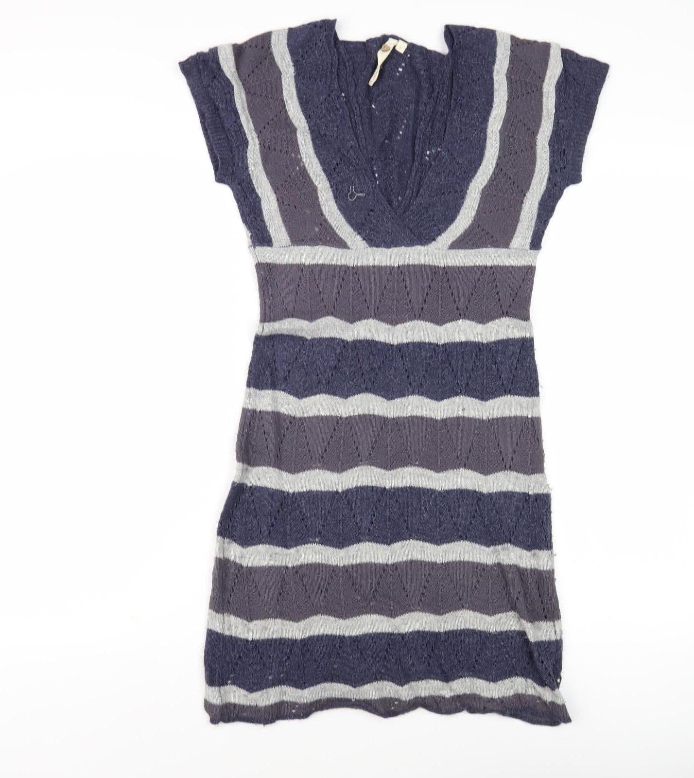 Grey Chevron Knit Sleeveless Women's Dress Size 6