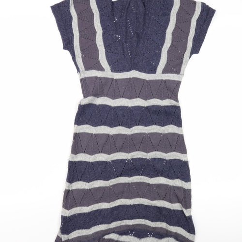 Grey Chevron Knit Sleeveless Women's Dress Size 6