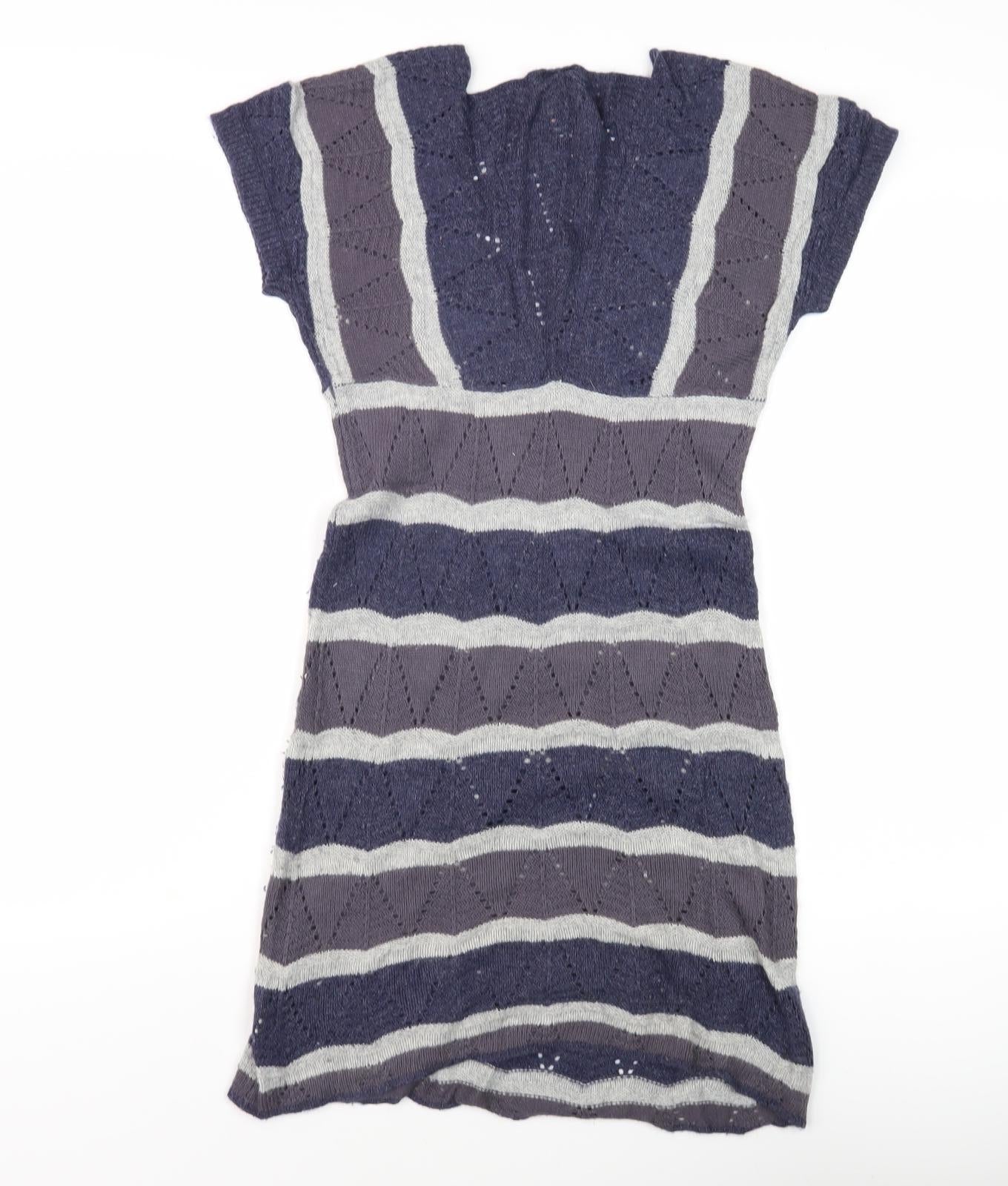 Grey Chevron Knit Sleeveless Women's Dress Size 6