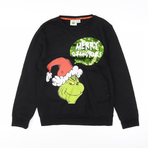 The Grinch Unisex Black Christmas Pullover Sweatshirt 2XS