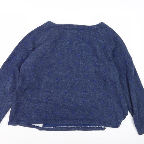 Seasalt Women's Blue Geometric Cotton Sweatshirt Size 18