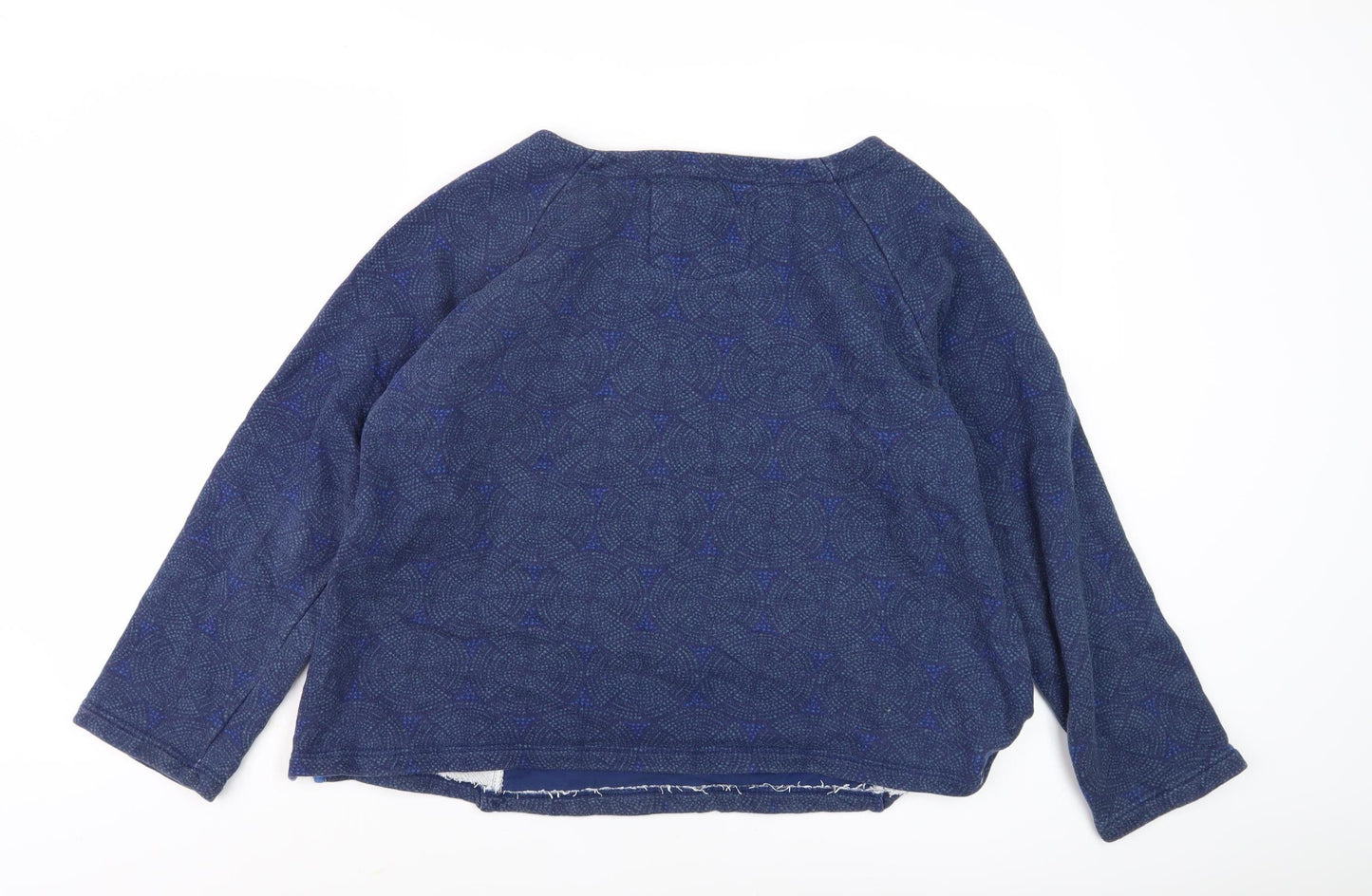 Seasalt Women's Blue Geometric Cotton Sweatshirt Size 18