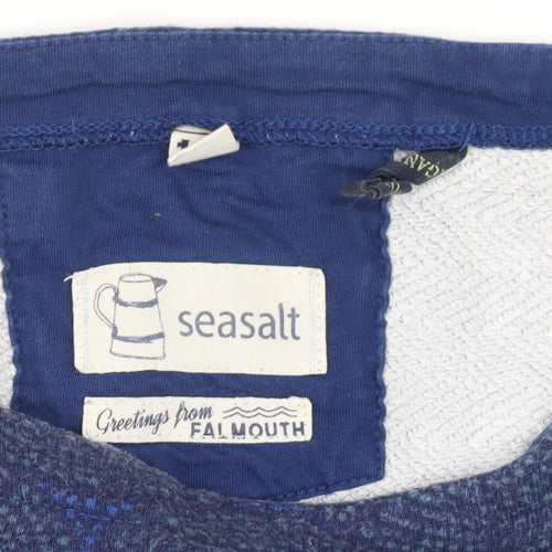 Seasalt Women's Blue Geometric Cotton Sweatshirt Size 18