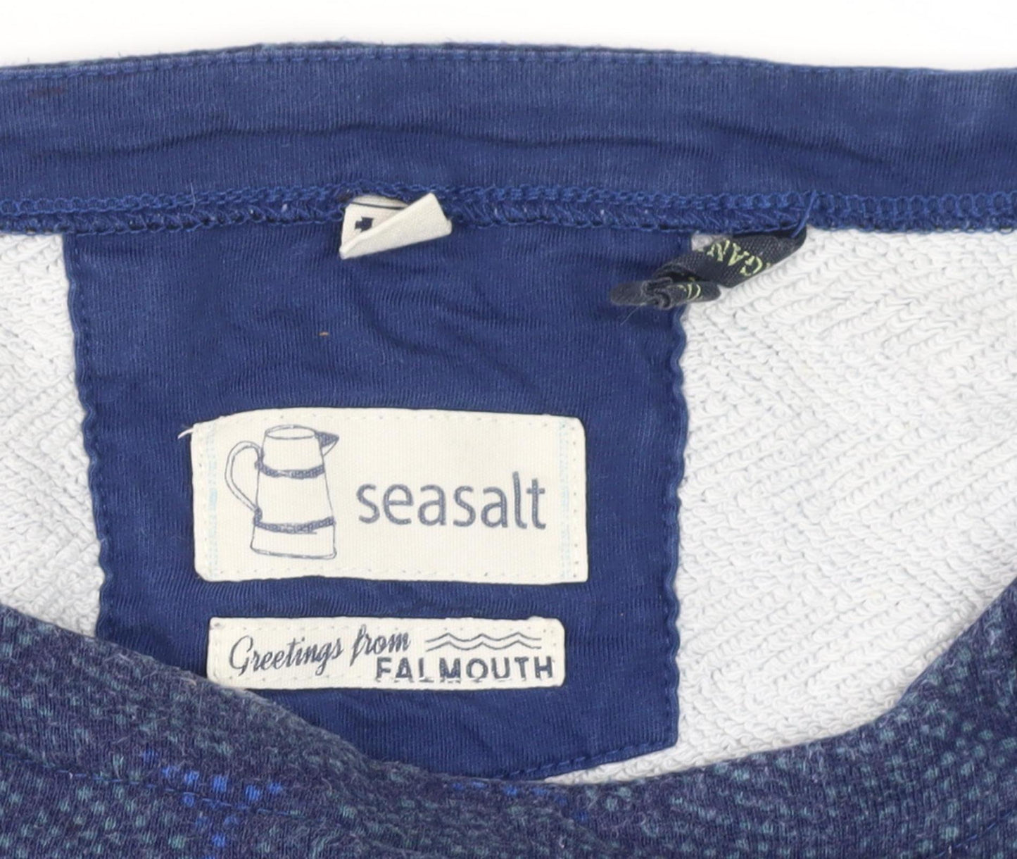 Seasalt Women's Blue Geometric Cotton Sweatshirt Size 18