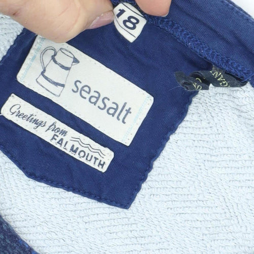Seasalt Women's Blue Geometric Cotton Sweatshirt Size 18