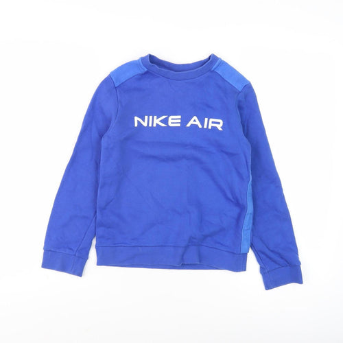 Nike Boys Blue Pullover Sweatshirt S with Logo
