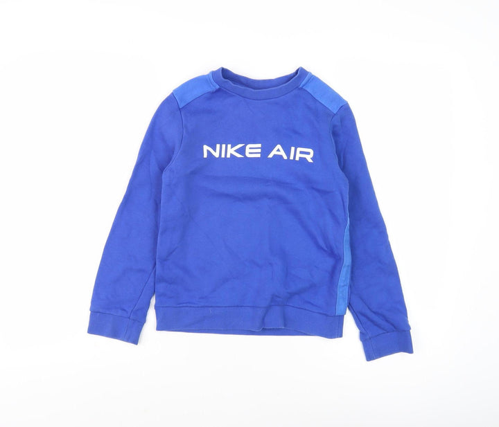 Nike Boys Blue Pullover Sweatshirt S with Logo