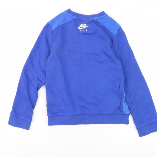 Nike Boys Blue Pullover Sweatshirt S with Logo
