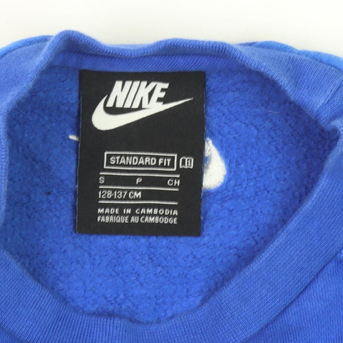 Nike Boys Blue Pullover Sweatshirt S with Logo