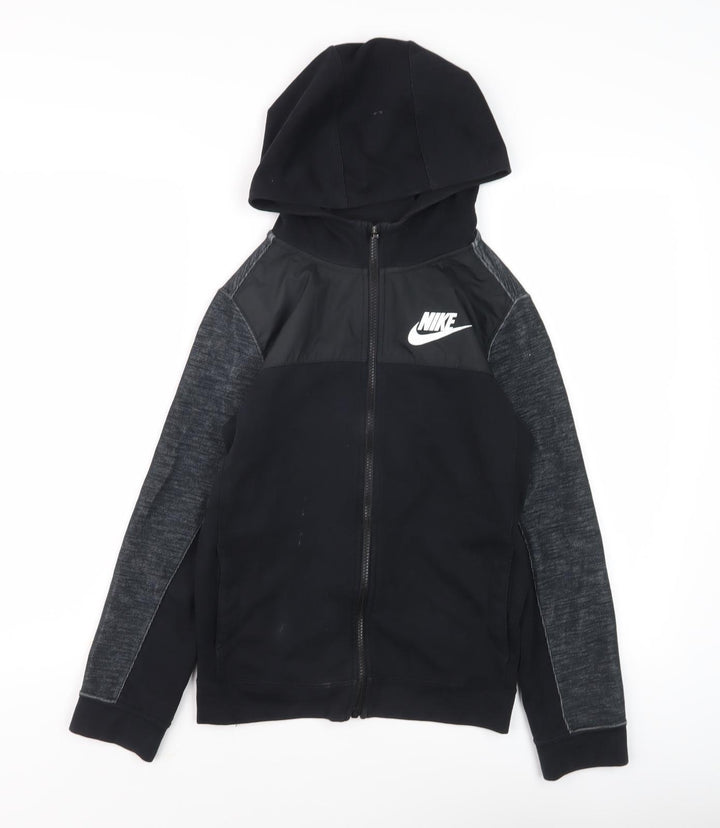 Nike Boys Black Full Zip Hoodie - Size 12-13 Years