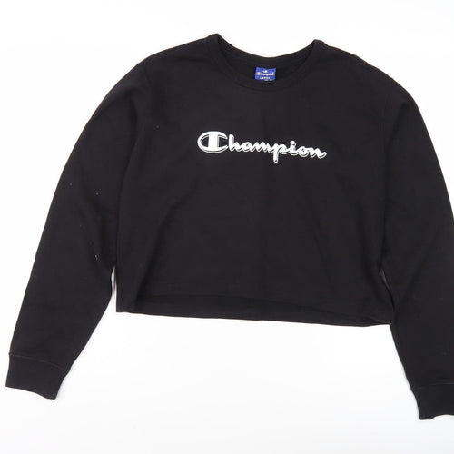 Champion Unisex Black Pullover Sweatshirt L