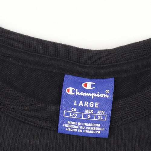 Champion Unisex Black Pullover Sweatshirt L