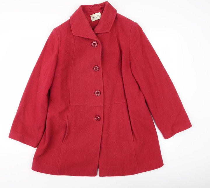 Eastex Women's Red Mid-Length Wool Coat Size 10