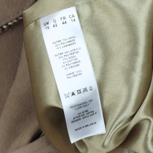 Eastex Women's Beige Wool Blend Coat Size 16