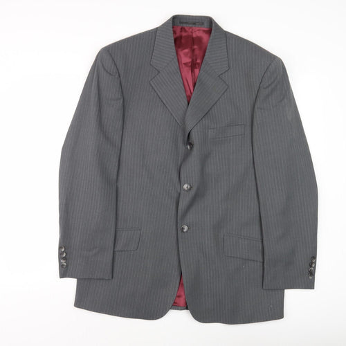 Farah Men's Grey Striped Suit Jacket 40S