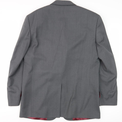 Farah Men's Grey Striped Suit Jacket 40S