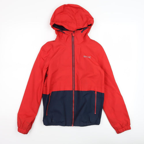 Regatta Boys Red Blue Windbreaker Jacket Hooded 14 Years