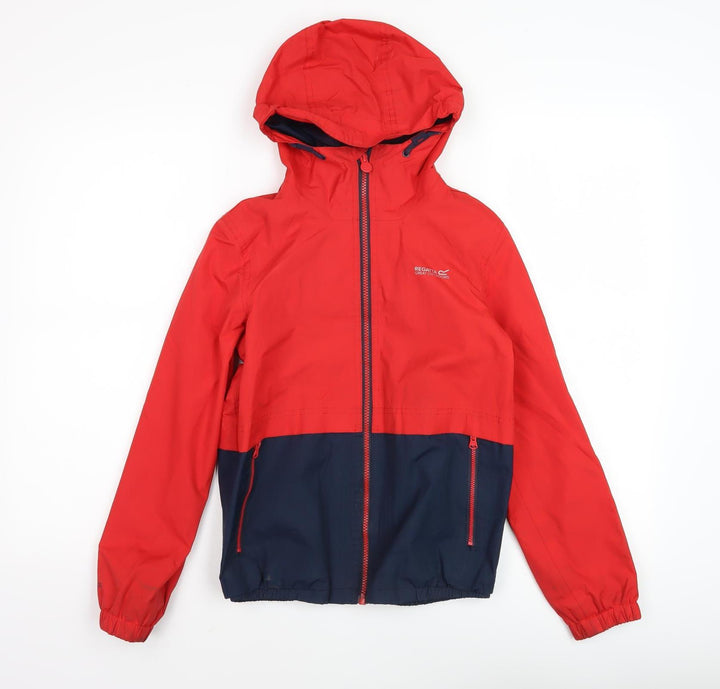 Regatta Boys Red Blue Windbreaker Jacket Hooded 14 Years