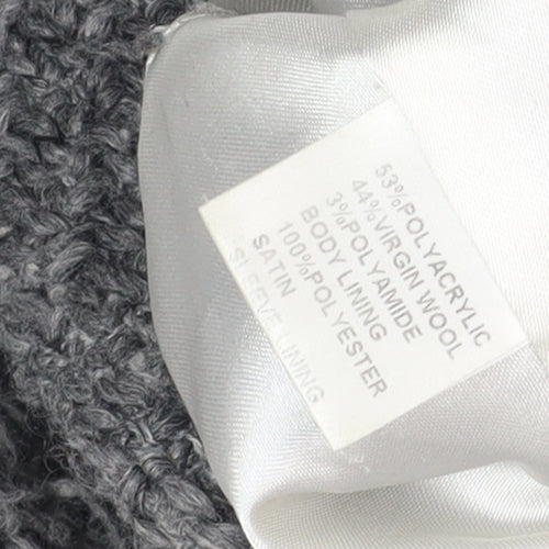 Ayoca Women's Grey Long Coat, L, Button, Lined