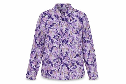 Front view of Honor Millburn Women's Floral Button-Up Shirt, size 12