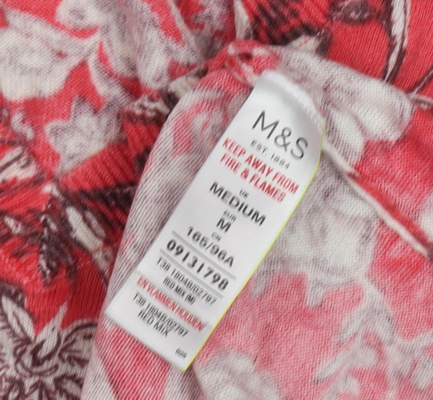 Marks and Spencer Women's Red Floral Knit Pullover M